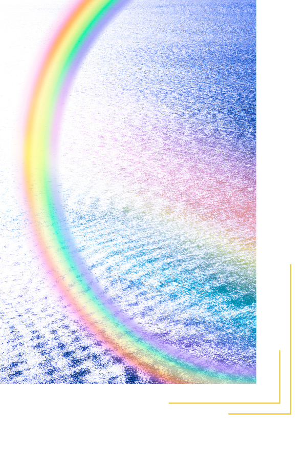 Ein Regenbogen über dem Meer